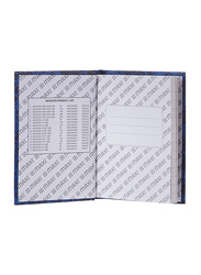Maxi Premium Register Book, 21.59 x 27.94cm, 96 Sheets, 60GSM, A7 Size, Blue