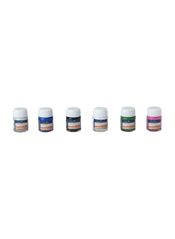 Faber-Castell Fabric Classic Colours with Plastic Box, 12 x 10ml, Multicolour