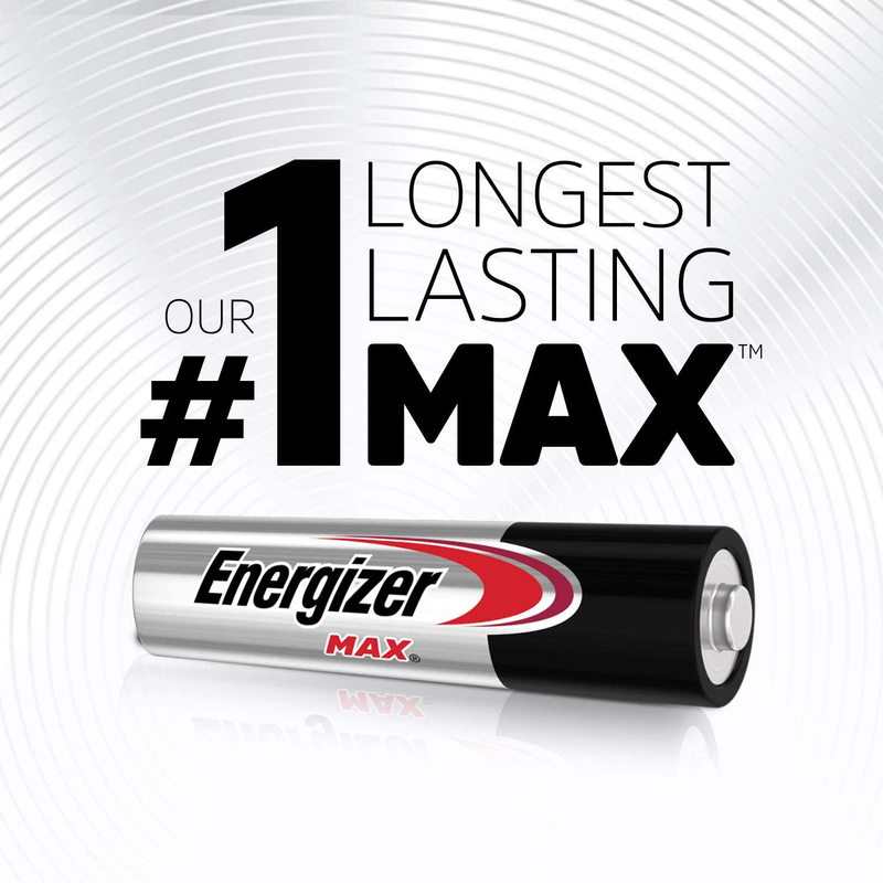 Energizer Max AAA Alkaline Battery, 48 Pieces, Black/Silver