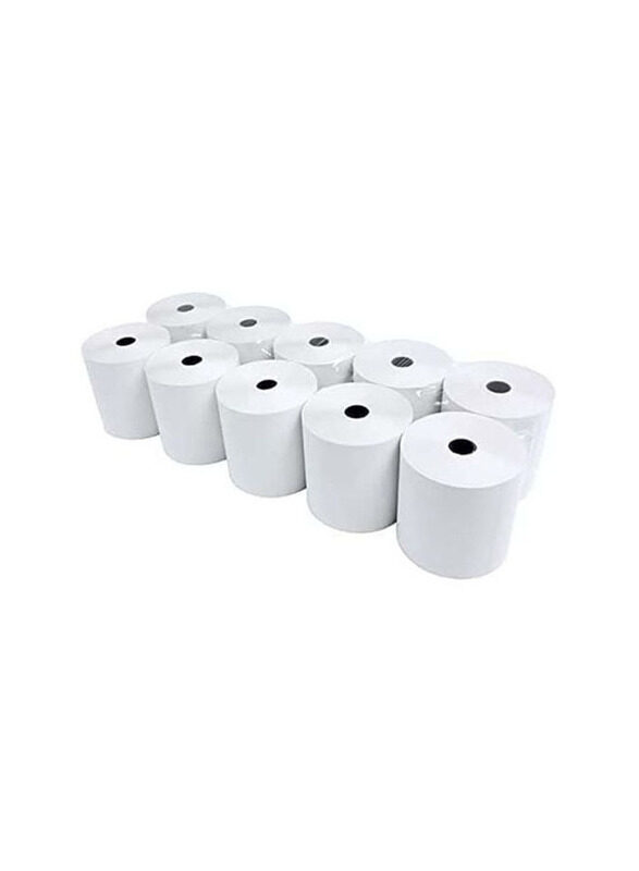 Thermal Pos Paper Receipt Cash Roll, 48 GSM, 80 x 80mm, 60 Pieces, White