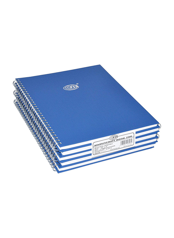 FIS 8mm Single Ruled with Spiral Binding Manuscript Books Set, 96 Sheets x 5 Pieces, 10 x 8 inch Size