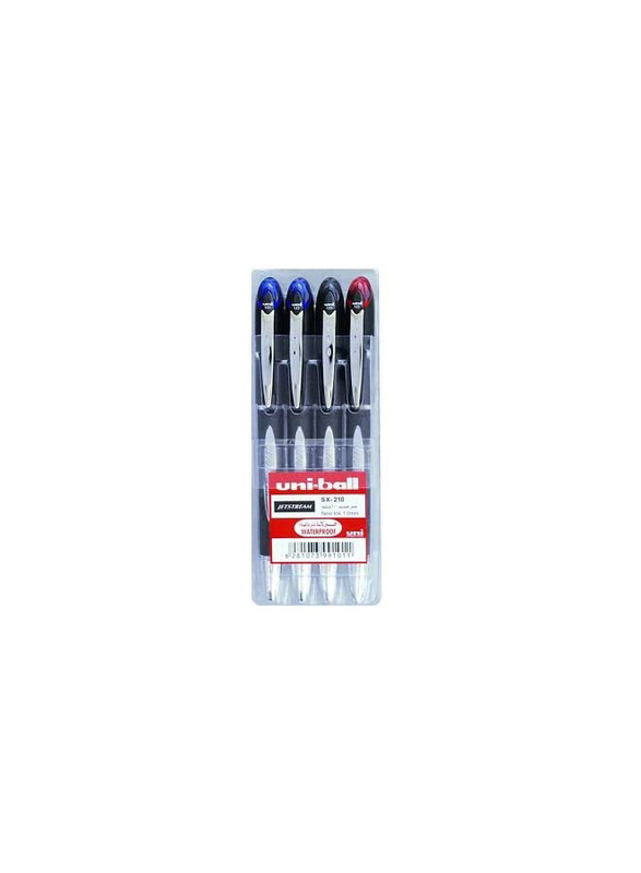 Uniball 4-Piece Jetstream Rollerball Pen Set, 1.0 mm, Multicolour