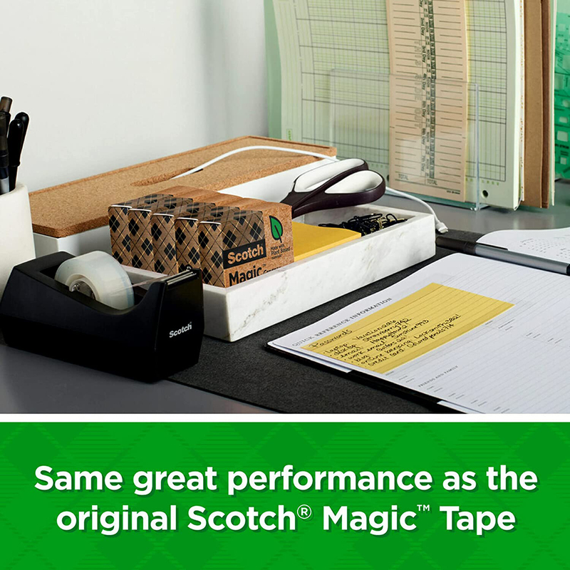 Scotch Magic Greener Tape, 3/4 x 900 inch, 6 Rolls, Transparent