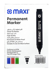 Maxi 10 Piece Permanent Marker with Chisel Tip, Black