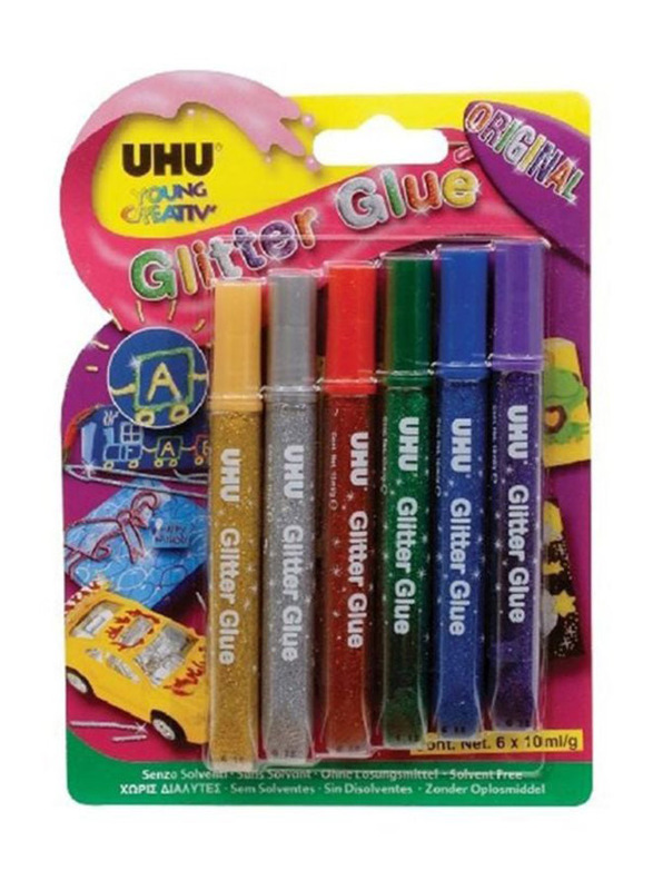 Uhu Glitter Glue Set, 6 Piece, Multicolour