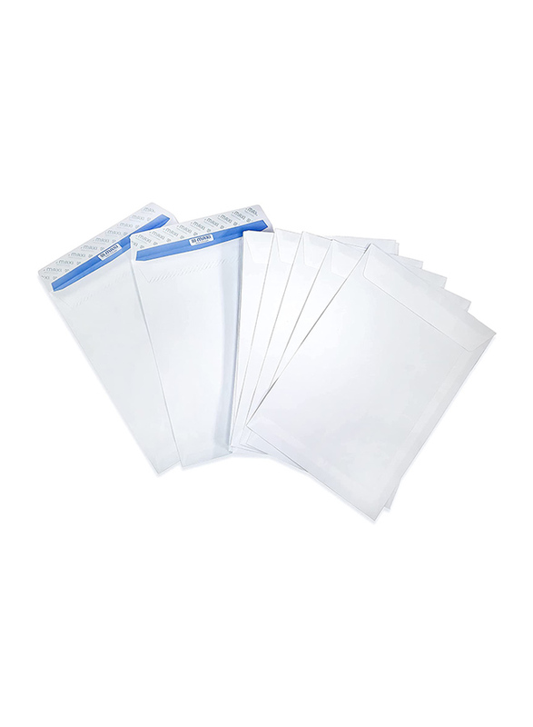 Maxi Peel & Seel Envelopes, 10 x 7inch, 100 gsm, 50 Pieces, White