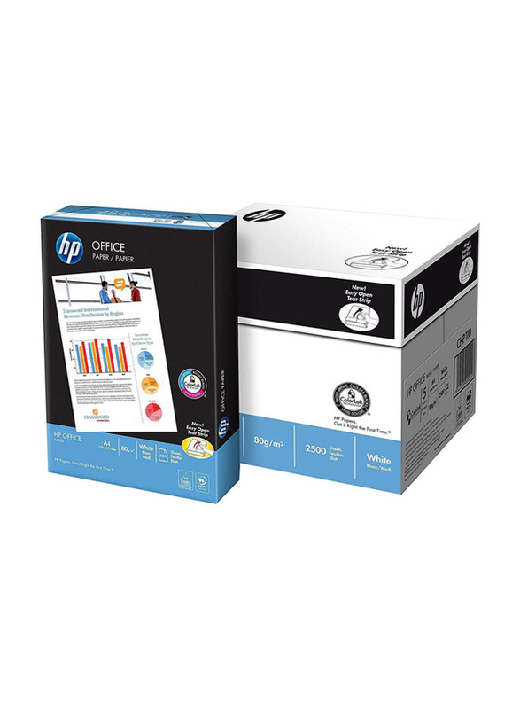 HP Office Photocopy Paper, 5 x 500 Sheets, 80 GSM, A4 Size