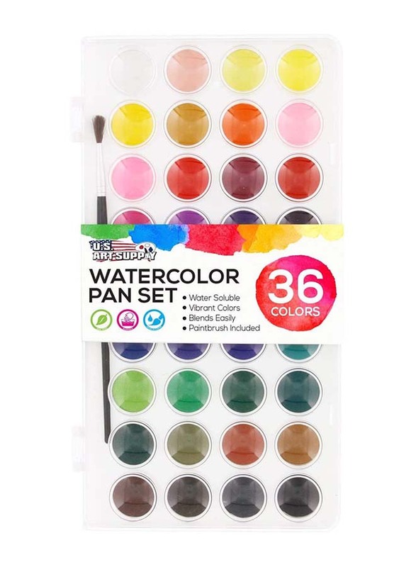 U.S. Art Supply Watercolour Paint Set, 36 Pieces, Multicolour