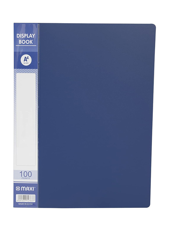Maxi Display Book, 100 Pockets, Blue