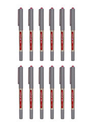 Uniball 12-Piece Eye Fine Ballpoint Pen Set, 0.7mm, Red