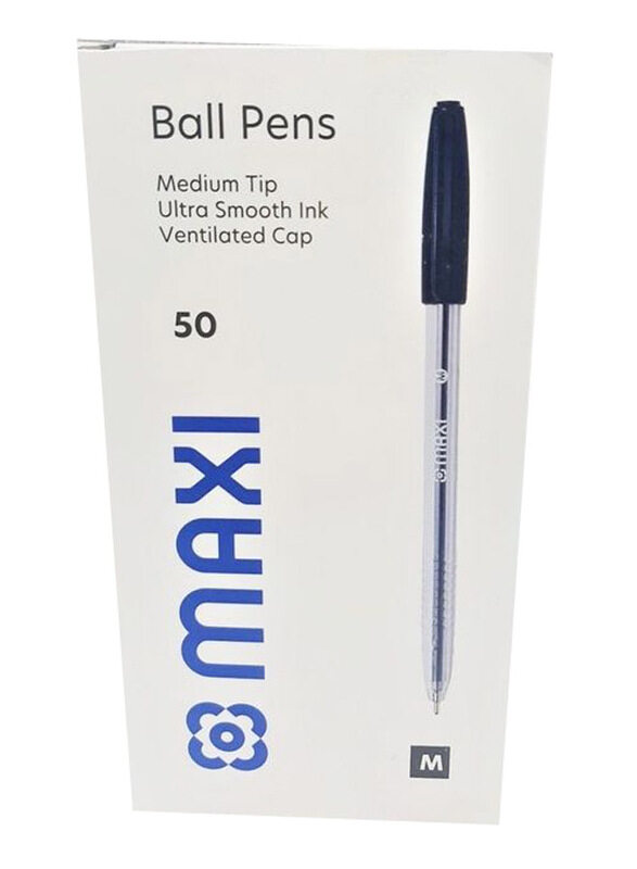 

Maxi 50-Piece Ballpoint Pen Set, MX-BP-BK50, Black