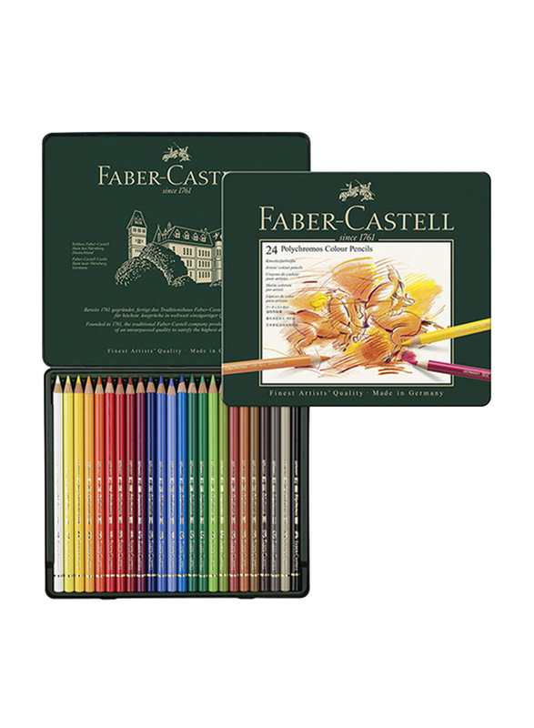 Faber-Castell Polychromous Colour Pencil Set, 24 Pieces, Multicolour