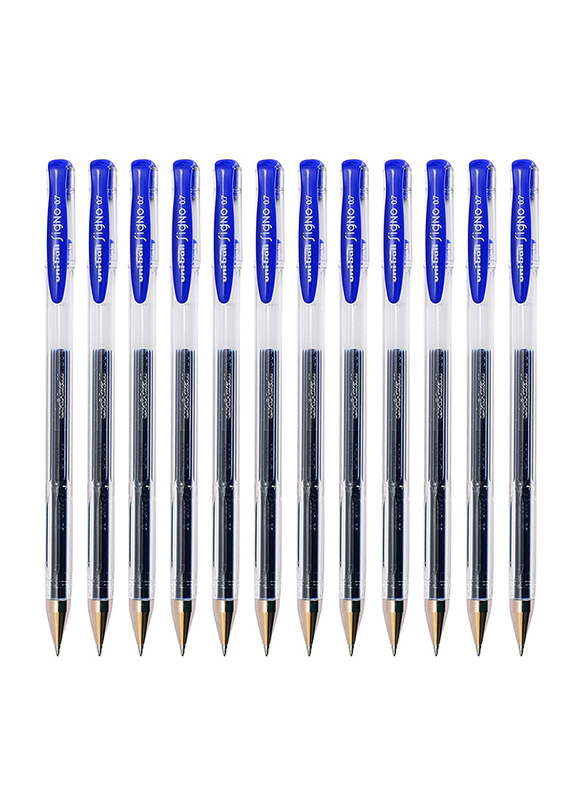 Uniball 12-Piece Signo Rollerball Pen Set, 0.7mm, UM100, Blue