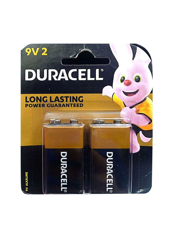 Duracell 9V Long Lasting Battery Set, 2 Pieces, Multicolour