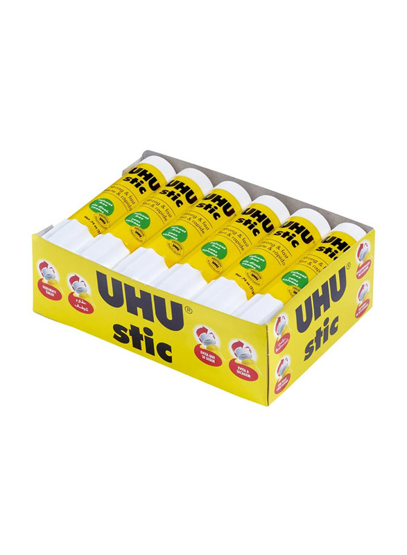 UHU Glue Stick, 0.74oz, 12 Pieces, White