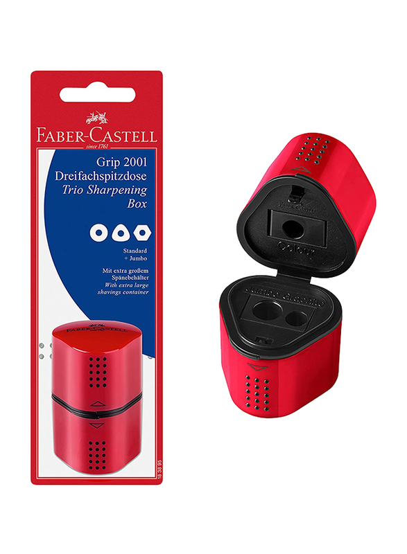 Faber-Castell Grip 2001 Trio Sharpener, Red