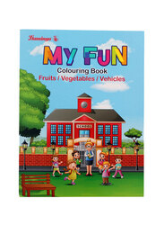 Flamingo My Fun Fruits Vegetables Vehicles Colouring Book, Multicolour