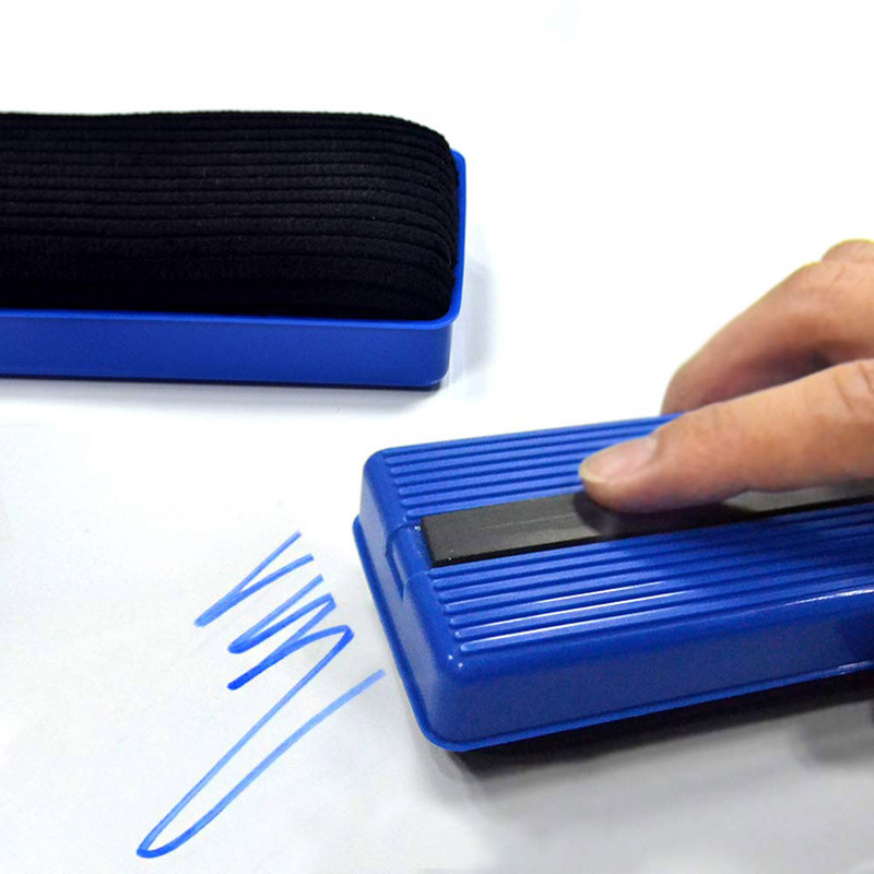 Shikaman 3-Piece Magnetic Dry Erasers, Large, Blue/Black