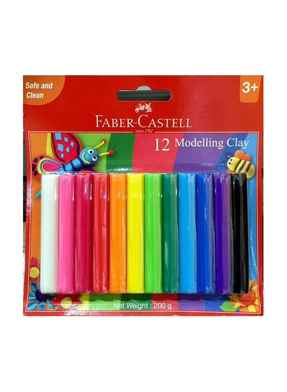 Faber-Castell 12-Piece Modeling Clay Set, Multicolour