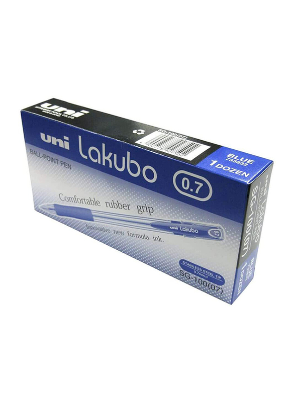 Uniball 12-Piece Lakubo Ball Point Pen Set, 0.7mm, Blue