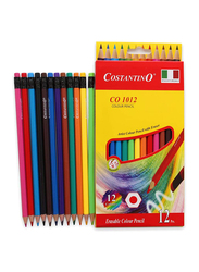 Constantino Color Pencils Set with Eraser, 12 Pieces, Multicolour