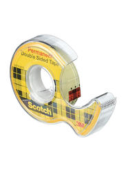 Scotch Permanent Double-Sided Tape, 0.5-inch x 450-inch, Clear/Yellow/Black