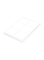 FIS Multipurpose Labels, 6 Stickers x 100 Sheet, A4 Size, White