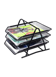 Mesh 3 Tier Letter Tray, Black