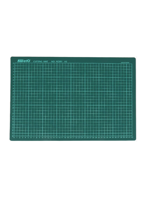 Kw-Trio Taiwan Double-Sided A3 Cutting Mats with Grid, Green