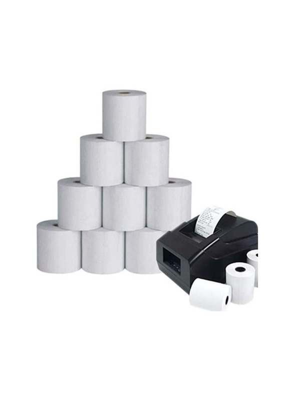 Thermal Pos Paper Receipt Cash Roll, 48 GSM, 80 x 80mm, 60 Pieces, White