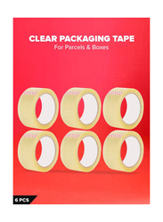 Packaging Tape, 6 Roll, 48mm x 20 Yard, Clear