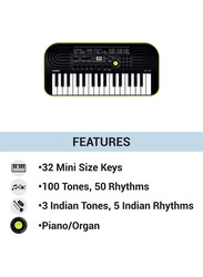 Casio Mini Music Keyboard, 32 Keys, SA-47H5, Black/Grey
