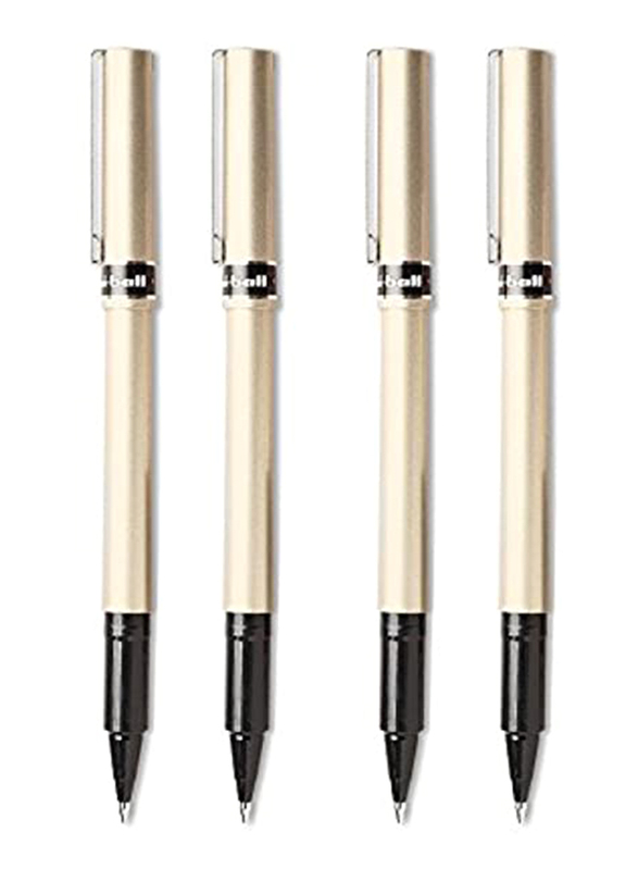 Uniball 4-Piece Fine Deluxe Roller Pens Set, Black