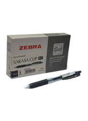 Zebra 12-Piece Sarasa Clip Gel Ink Rollerball Pen Set, 0.7mm, Black
