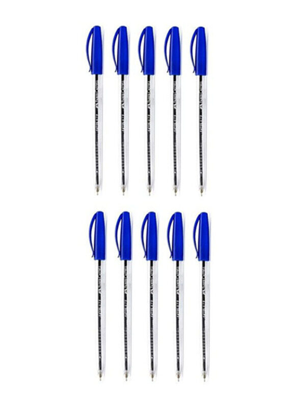 Faber-Castell 10-Piece Ballpoint Pen Set, Blue