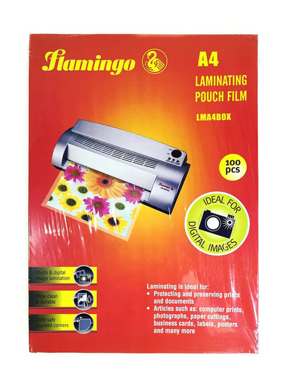 High Gloss Crystal Clear Laminating Pouch Lamination Film, A4, Silver