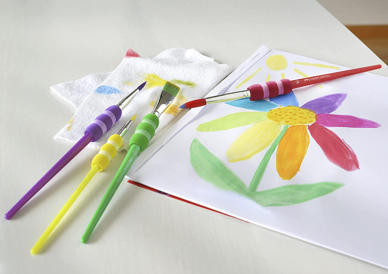 Faber-Castell Soft Grip Paint Brush Set, 4-Piece, Multicolour