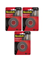 3M Scotch 3-Piece Extreme Mounting Tape, 1 x 60-Inch, Black