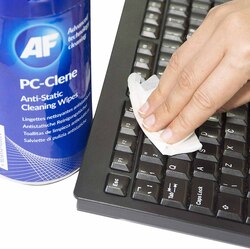 AF PC-Clene Anti-Static Cleaning Wipes, 100 Pieces, White