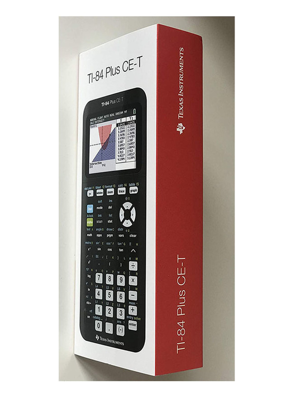 تيكساس انسترومانتس TI-84 Plus CE-T آلة حاسبة للرسوم البيانية مع وصلة USB، أسود