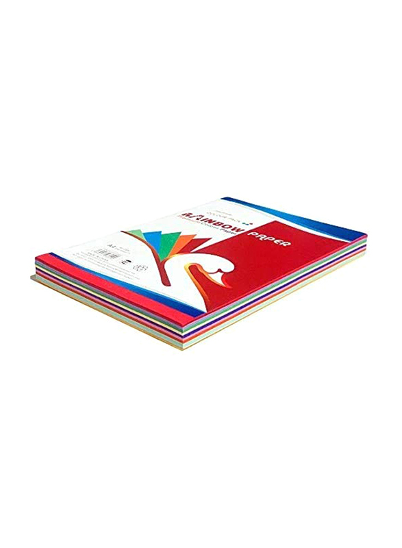 Colour Printing Paper, 250 Sheets, 80 GSM, A4 Size, Multicolour
