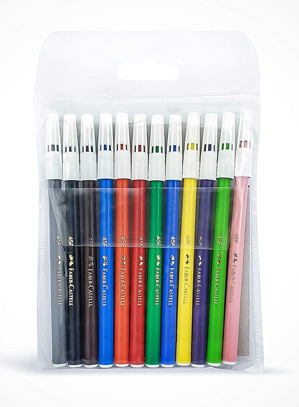 Faber-Castell 12-Piece Fiber Tip Colour Markers, Multicolour