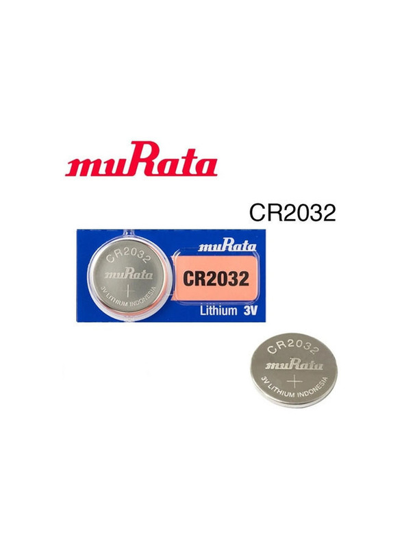 موراتا CR2032 بطارية ليثيوم 3 فولت، فضي