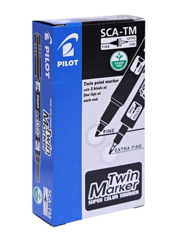 Pilot 12-Piece Twin Marker Set, Black