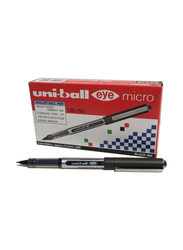 Uniball 12-Piece Nib Eye Micro Rollerball Pen Set, 0.5mm, 162545000, UB-150, Black