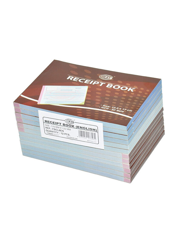 

FIS Receipt Book (English), 12.2 x 17cm, 50-Sets, FSCL6EN, Brown