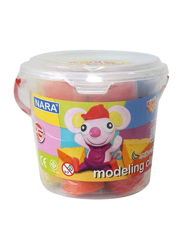 Kiddy Clay Modelling Clay Bucket of 5 Colors, Multicolour