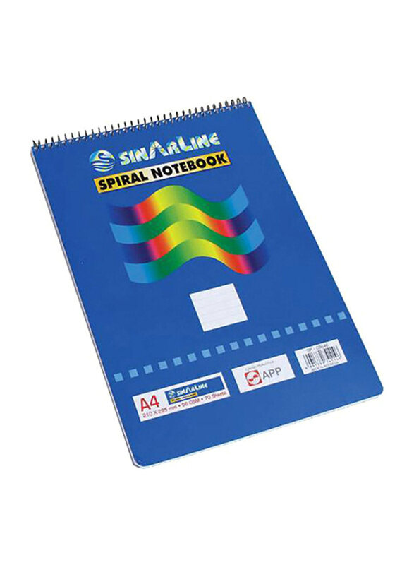 

Sinarline Top Spiral Notebook, 70 Sheets, 56 GSM, A4 Size