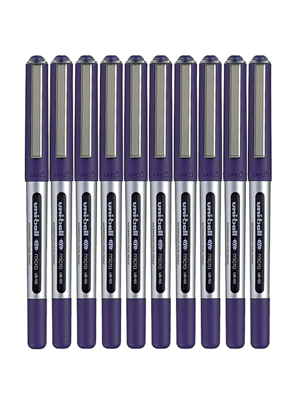 Uniball 10-Piece Eye Micro Gel Ink Rollerball Pen Set, 0.5mm, Blue