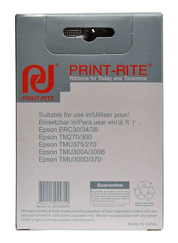Print-Rite Black/Red Ribbon for Epson ERC30/ERC34/ERC38
